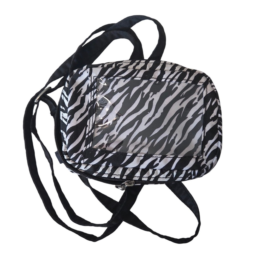 Debra Valencia Zebra Print Clear Window Crossbody Bag‎